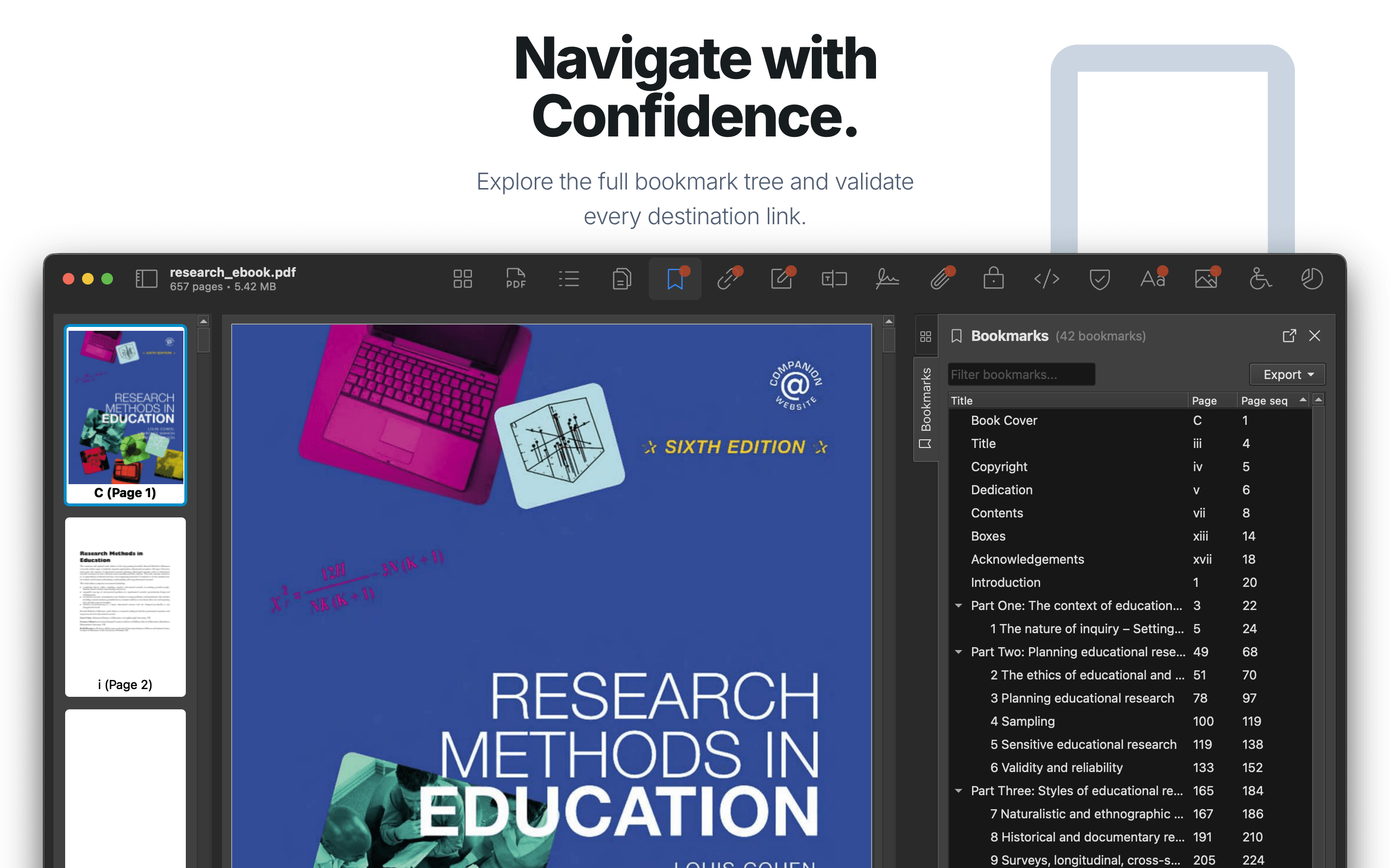 Bookmarks and document outline viewer.