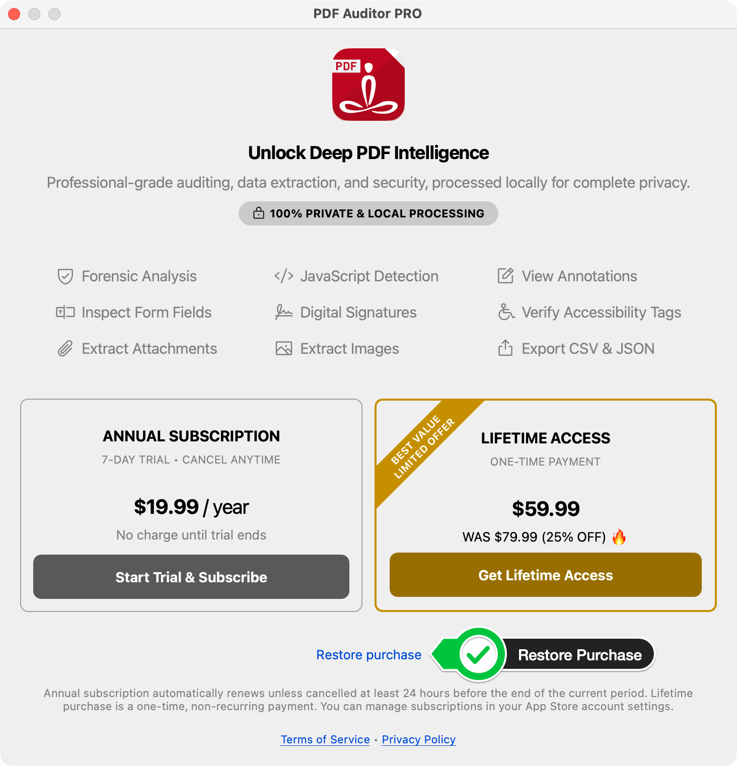 Restore Subscription