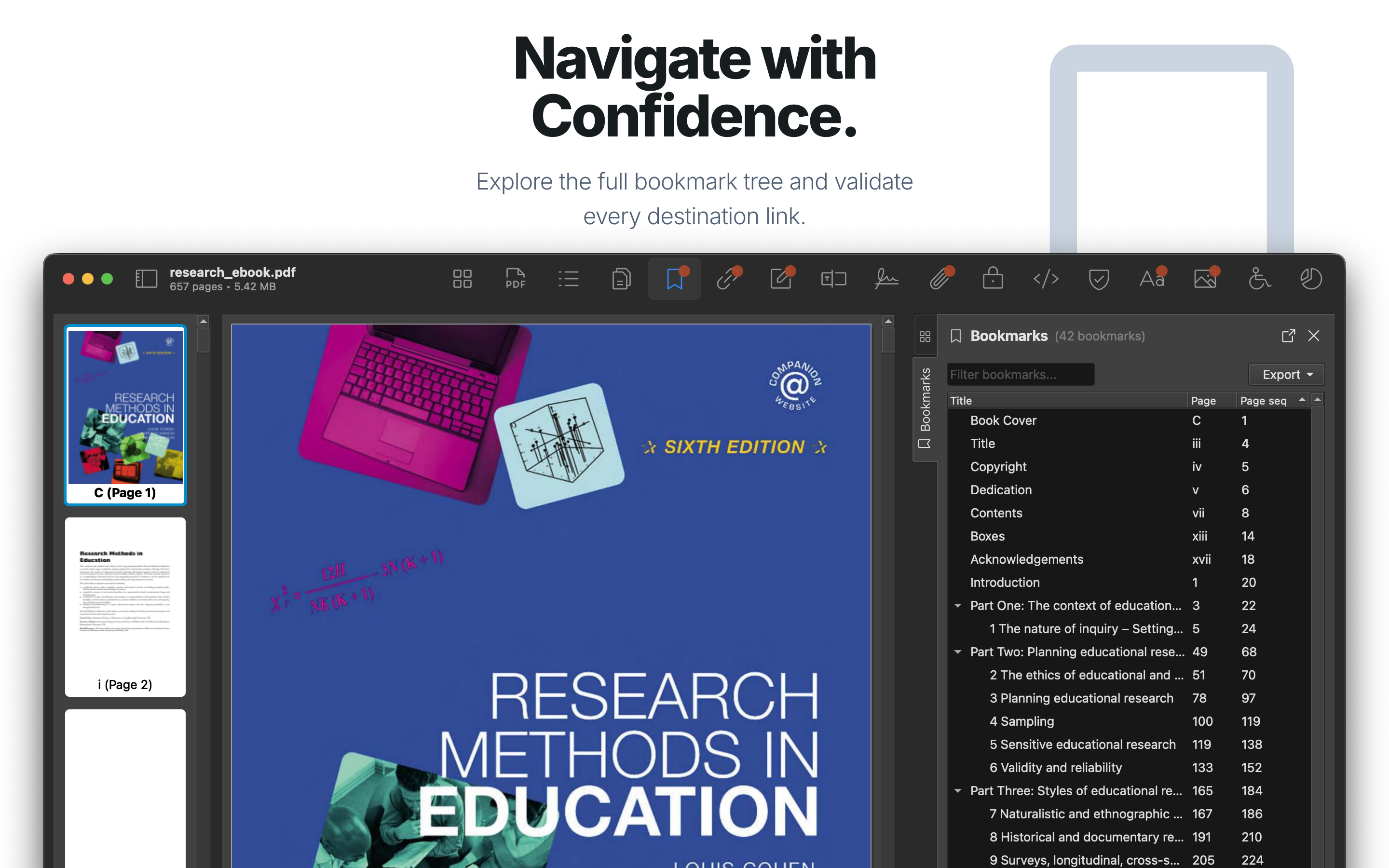Bookmarks and document outline viewer.